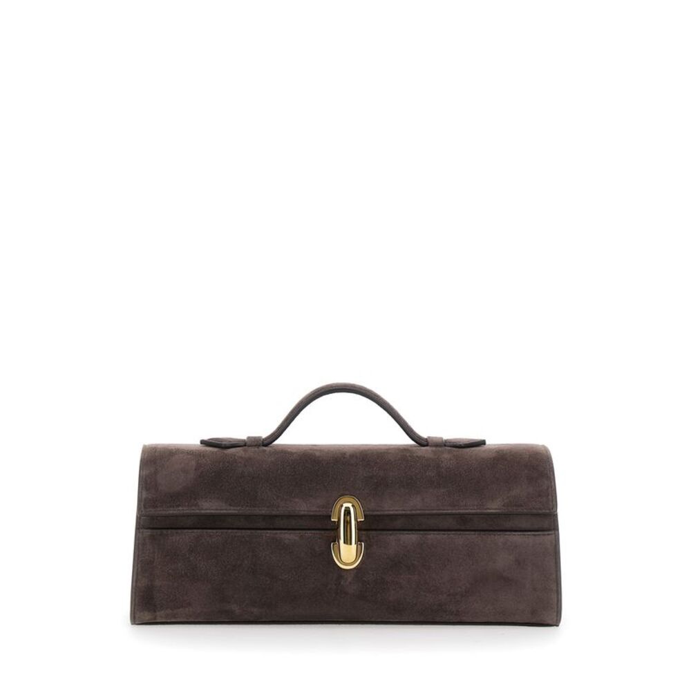 Savette Women Slim Symmetry Pouch With Brown Suede And Unisex